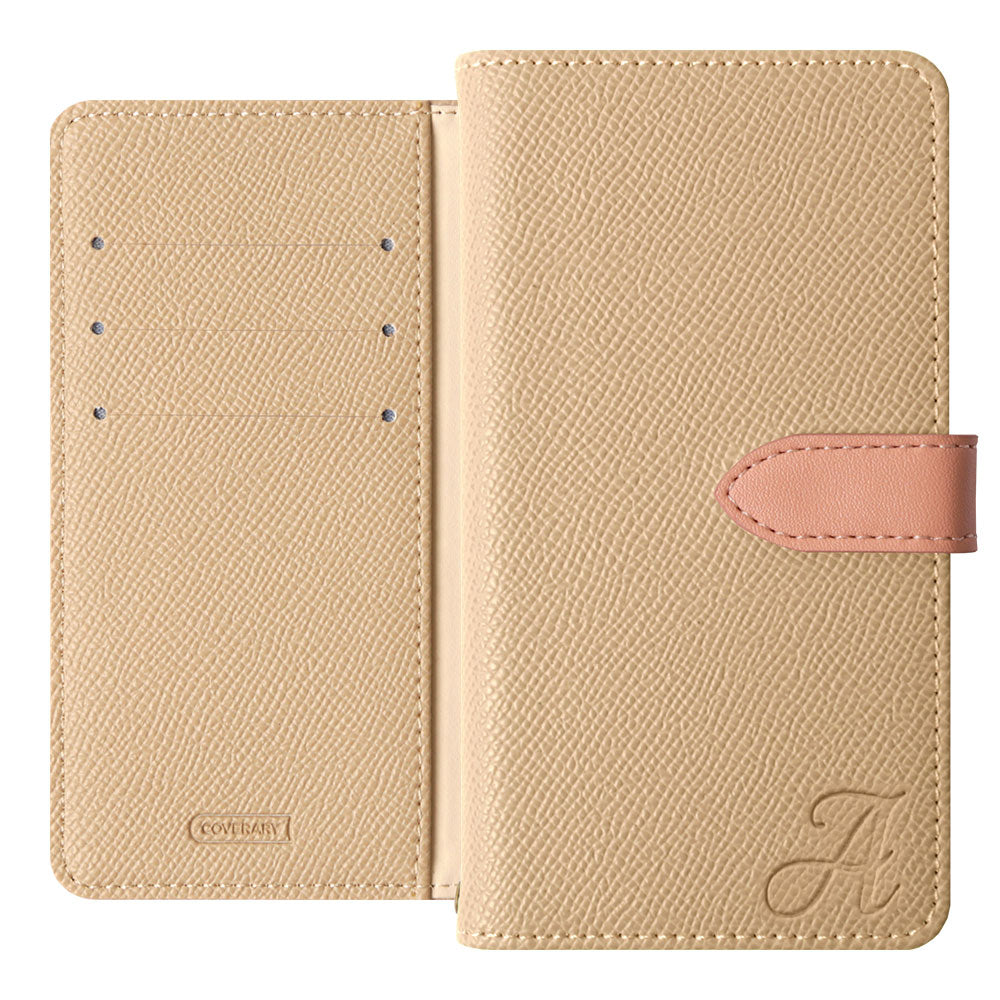 Vegan leather belt bicolor stand function initial notebook-style case (with belt) AQUOS series