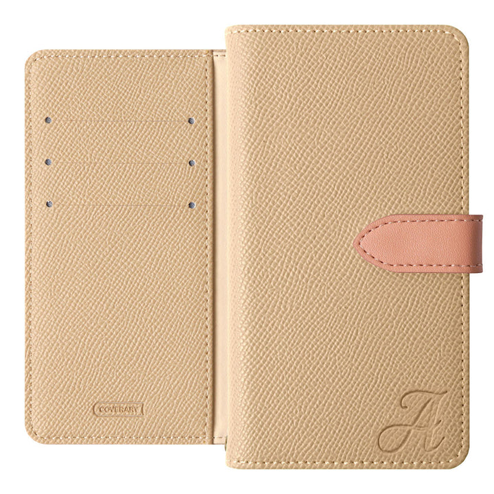 Étui portefeuille à initiales avec fonction support et ceinture bicolore en cuir végan (avec ceinture) pour la série Xperia