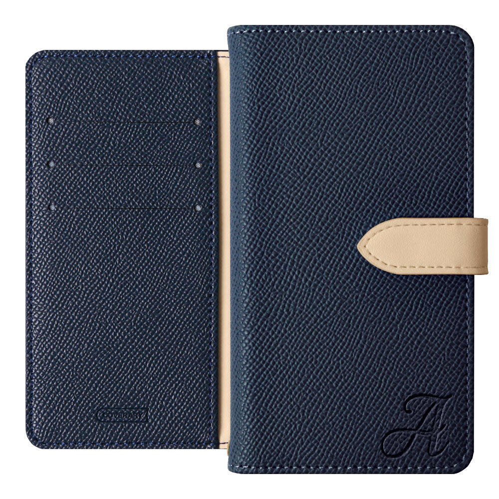Vegan leather belt bicolor stand function initial notebook-style case (with belt) AQUOS series