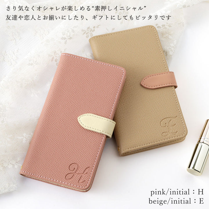 Vegan leather belt bicolor stand function initial notebook-style case (with belt) AQUOS series