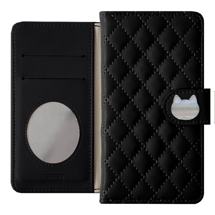 Quilted Cat Deco Wallet Case with Mirror (with Belt)