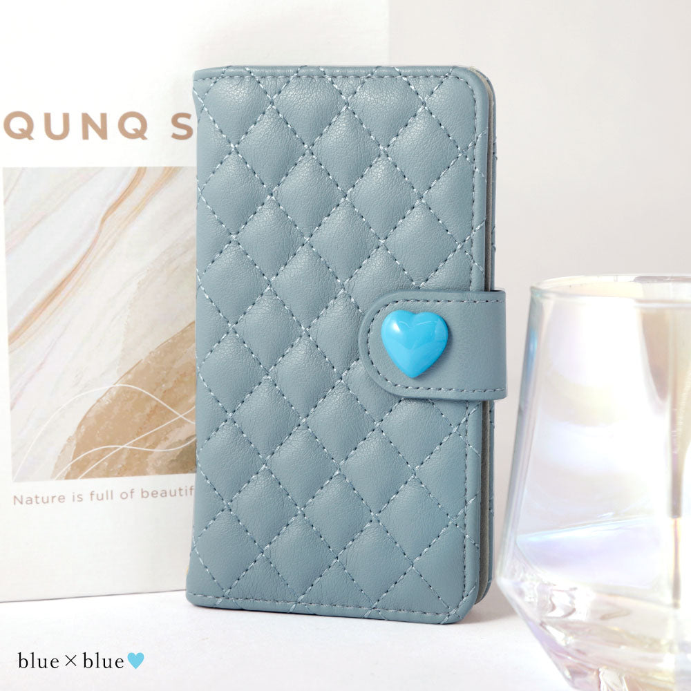 Quilted Heart Deco Mirror Attached Notebook Case (with Belt) Galaxy Series