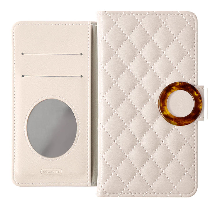 Quilted Marble Ring Wallet Case with Mirror (with Belt) Galaxy Series