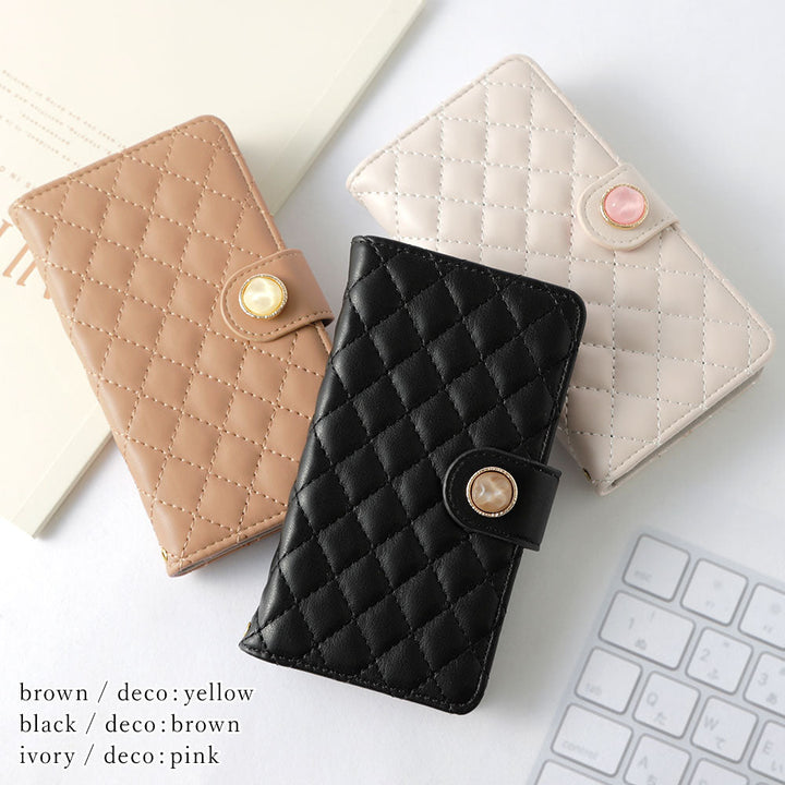 Étui portefeuille avec décoration en pierre naturelle imitation et miroir matelassé (avec ceinture) pour la série Google Pixel