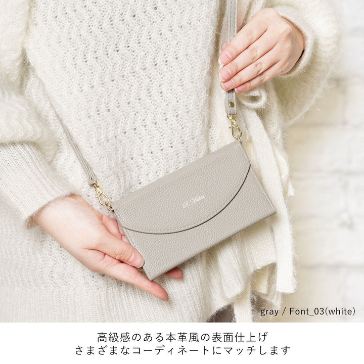 Vegan leather tri-fold smoky color printed name strap attached notebook-style case iPhone series