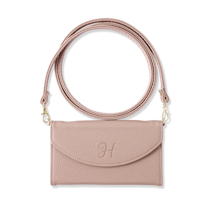 ヴィーガンレザー 三つ折り スモーキー色 イニシャル ストラップ付き 手帳型ケース Google Pixelシリーズ