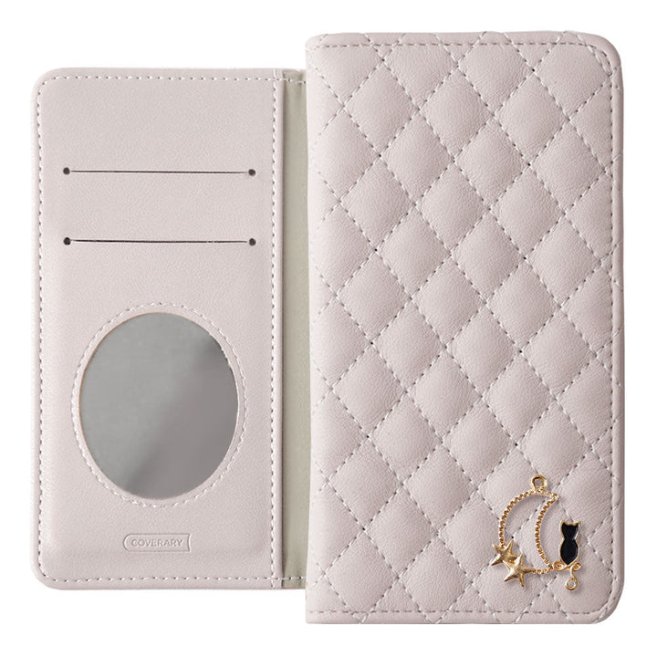 Quilted Moon Cat Deco Wallet Case with Mirror for Google Pixel Series