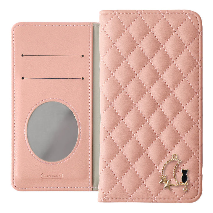 Quilted Moon Cat Deco Wallet Case with Mirror for Google Pixel Series
