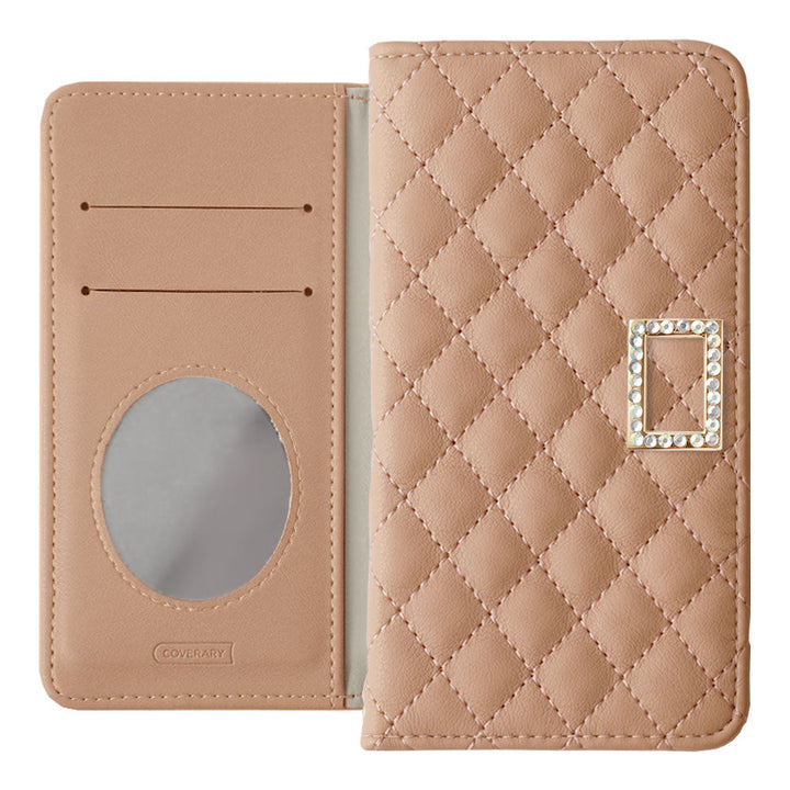 Quilted Stone Square Deco Wallet Case with Mirror for AQUOS Series