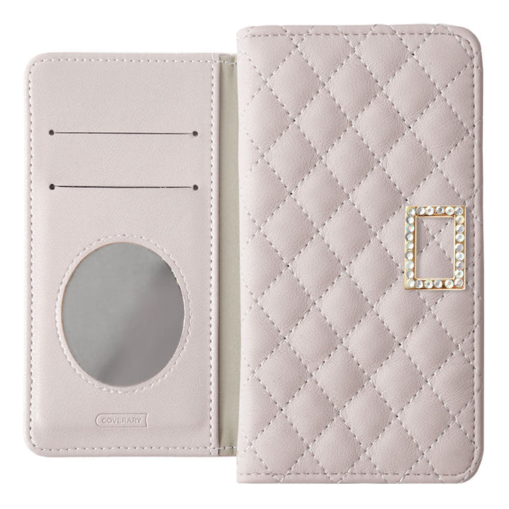 Quilted Stone Square Deco Wallet Case with Mirror for AQUOS Series