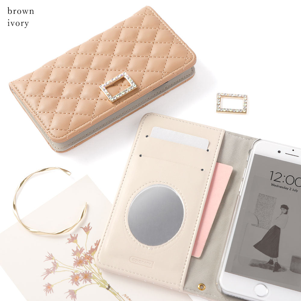 Quilted Stone Square Deco Wallet Case with Mirror for Google Pixel Series