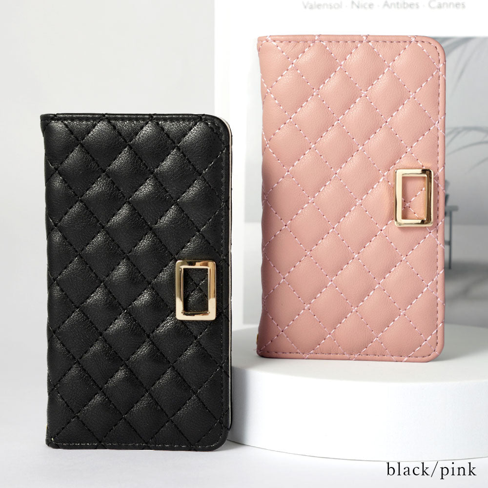 Quilted Mirror with Gold Square Deco Flip Case for AQUOS Series