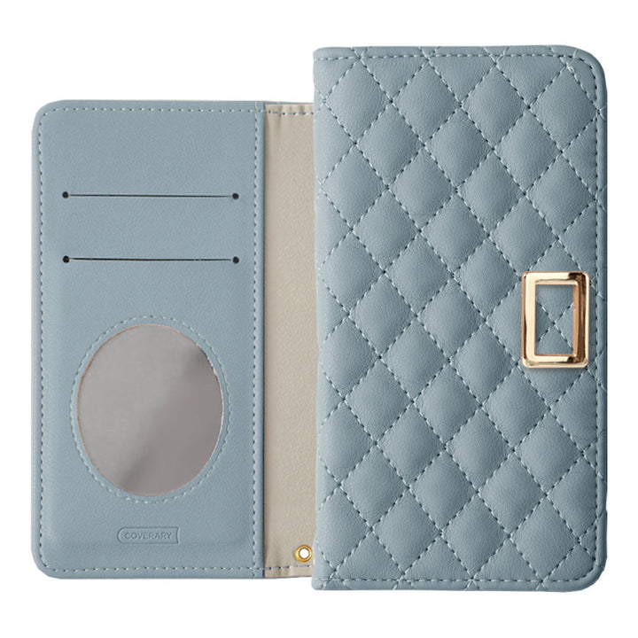 Quilted Mirror with Gold Square Deco Flip Case for AQUOS Series