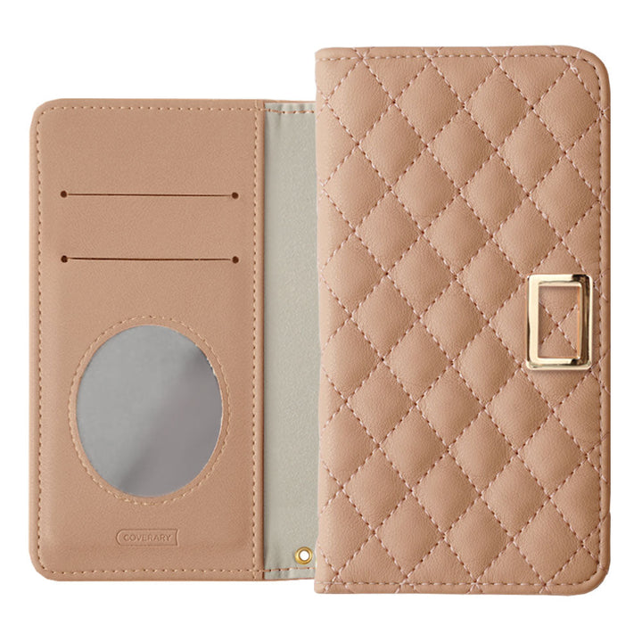 Quilted Mirror with Gold Square Deco Flip Case for AQUOS Series