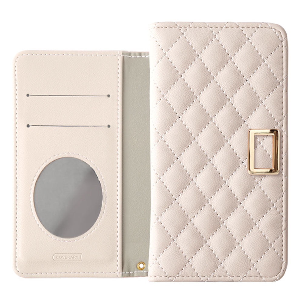 Quilted Mirror with Gold Square Deco Flip Case for AQUOS Series