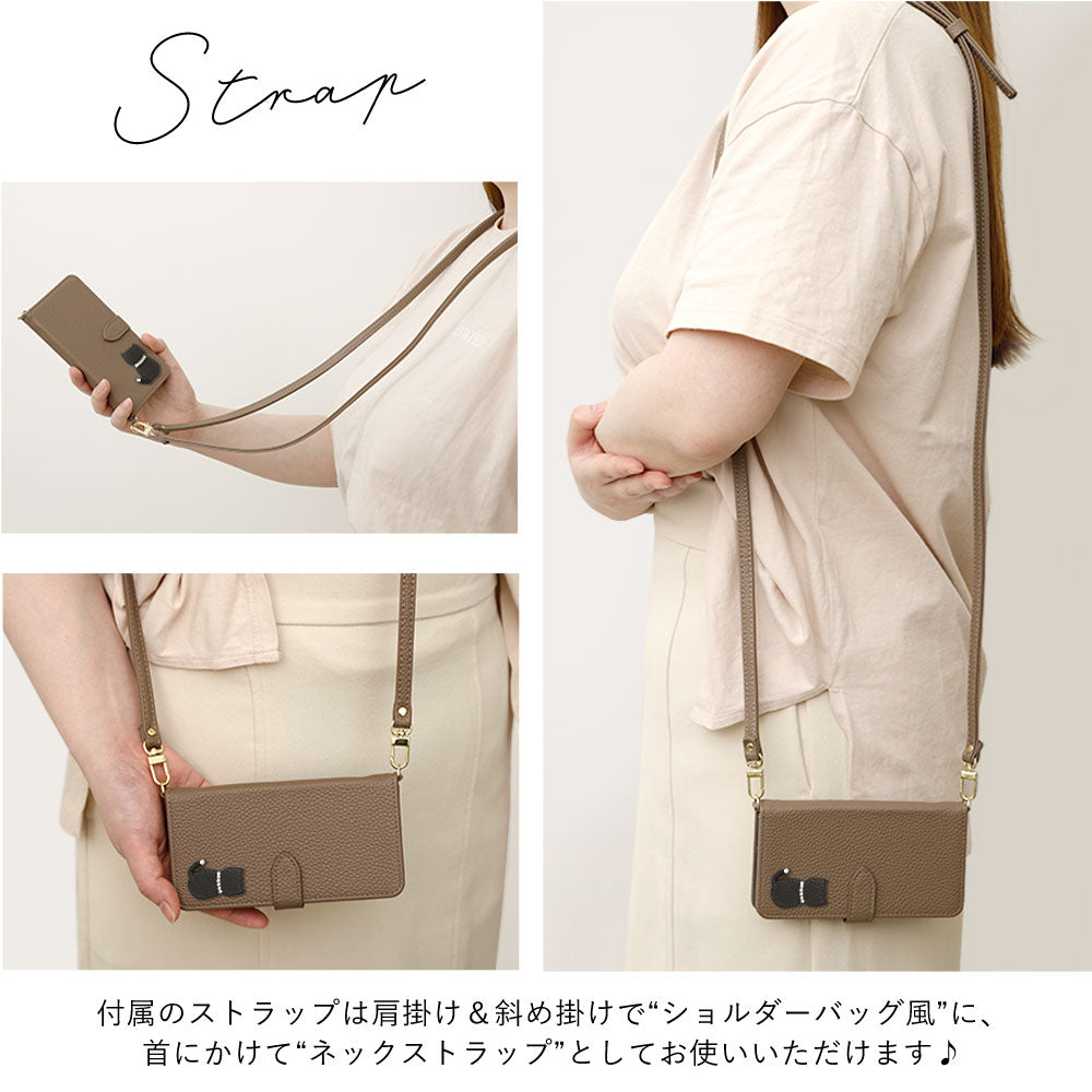 Vegan leather dusty color cat motif strap attached notebook-style case (with belt) for Google Pixel series