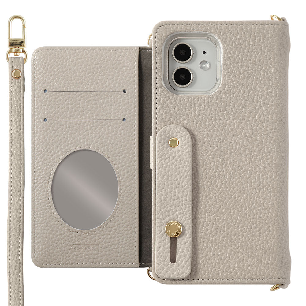 Vegan leather dusty color finger belt & strap attached notebook-style case (with belt) for Google Pixel series