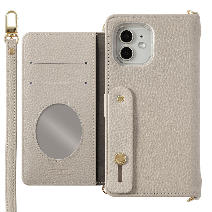 Vegan leather dusty color finger belt & strap attached notebook-style case (with belt) for Google Pixel series