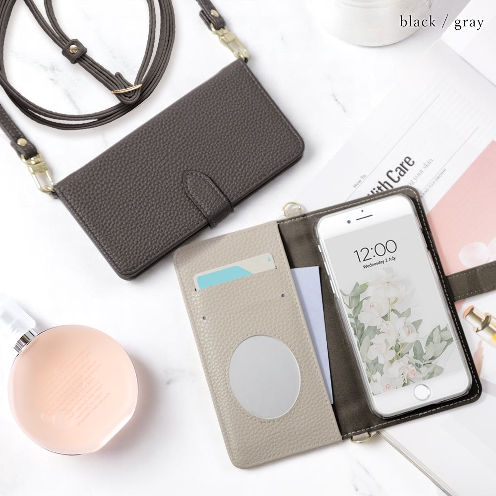 Vegan leather dusty color finger belt & strap attached notebook-style case (with belt) for Google Pixel series