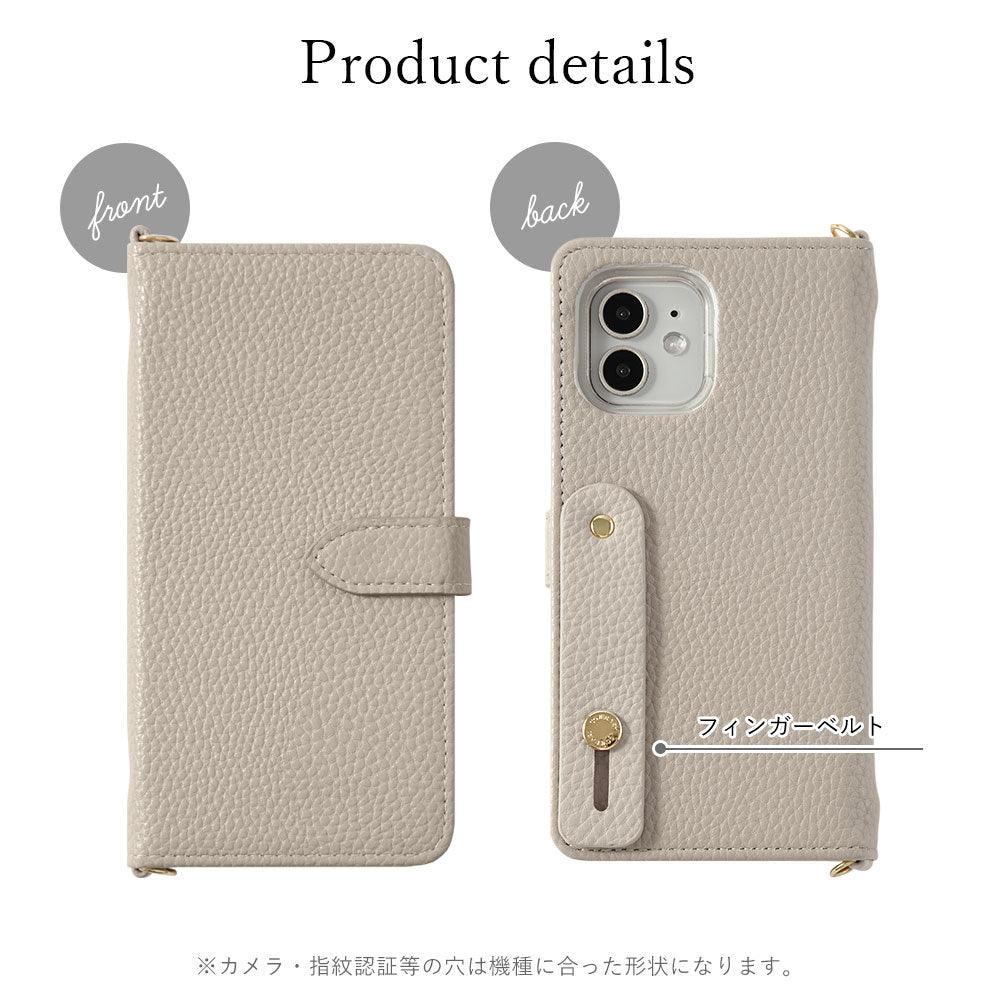 Vegan leather dusty color finger belt & strap attached notebook-style case (with belt) for Google Pixel series