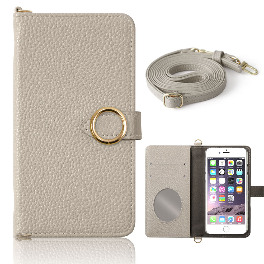 Vegan leather dusty color round deco strap attached notebook-style case (with belt) for Google Pixel series