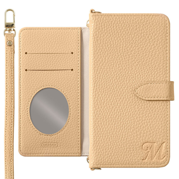 Vegan leather dusty color initial strap attached notebook-style case (with belt) for Google Pixel series