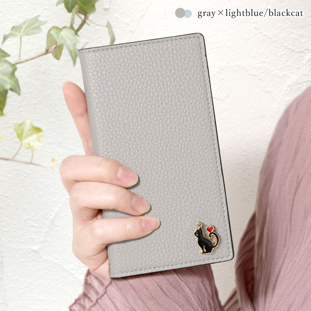 Vegan leather front and back bicolor stand function heart cat deco wallet case Google Pixel series