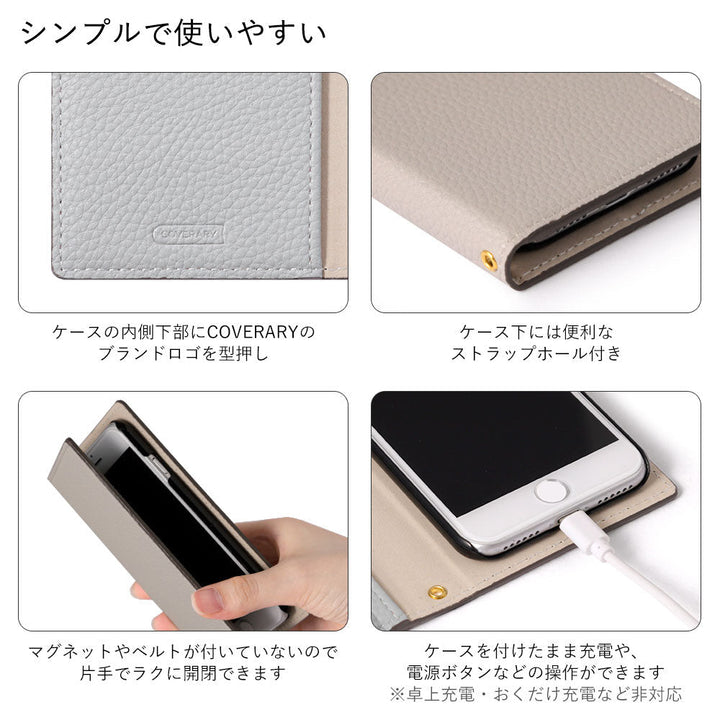 Vegan leather bi-color front and back stand function notebook-style case Galaxy series