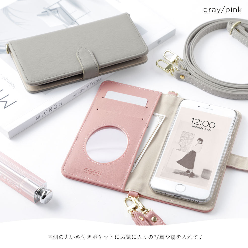 Étui portefeuille avec ceinture à doigt et bandoulière en cuir végan pastel terne (avec ceinture) pour la série Google Pixel