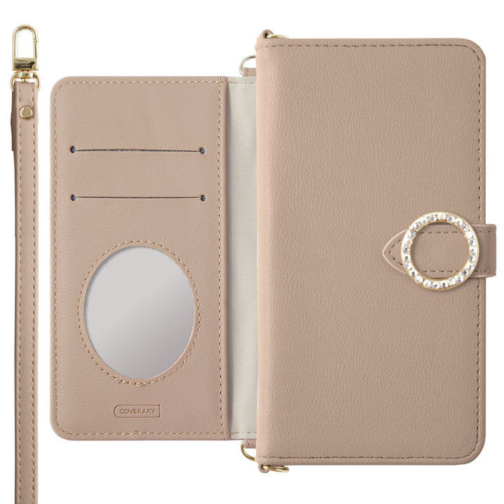 Vegan leather muted pastel round stone shoulder strap notebook-style case (with belt) for Google Pixel series
