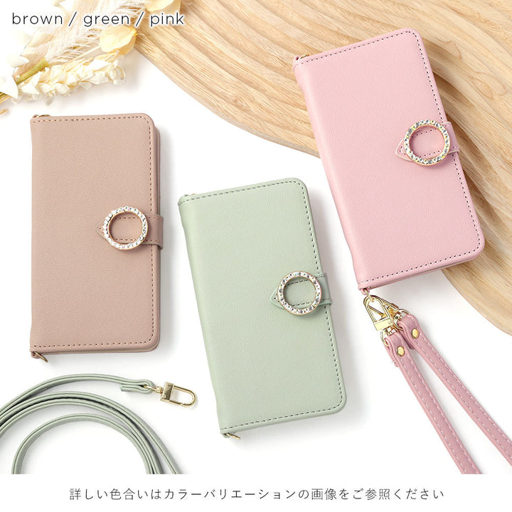 Vegan leather muted pastel round stone shoulder strap notebook-style case (with belt) for Google Pixel series
