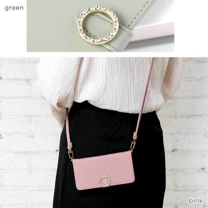 Vegan leather muted pastel round stone shoulder strap notebook-style case (with belt) for Google Pixel series