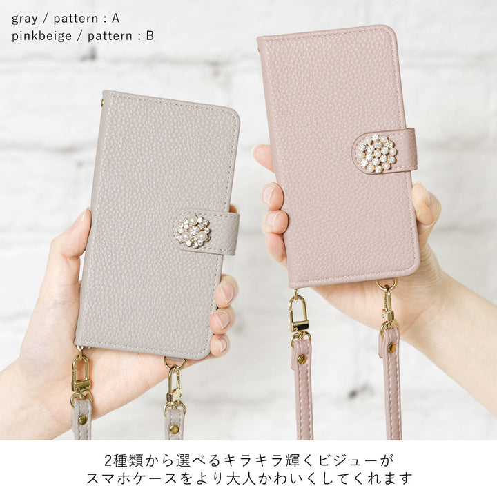 Étui portefeuille avec fonction support, décor perle cristal en cuir végan, avec bandoulière (avec ceinture) pour la série Galaxy