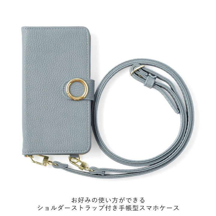 Étui portefeuille avec fonction support, anneau doré en cuir végan, bandoulière, avec ceinture, série Galaxy