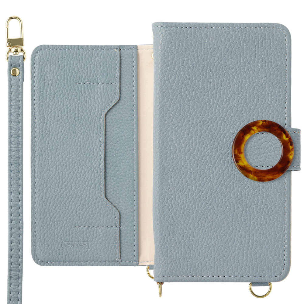 Étui portefeuille avec fonction support, anneau en marbre en cuir végan, bandoulière (avec ceinture) pour la série iPhone