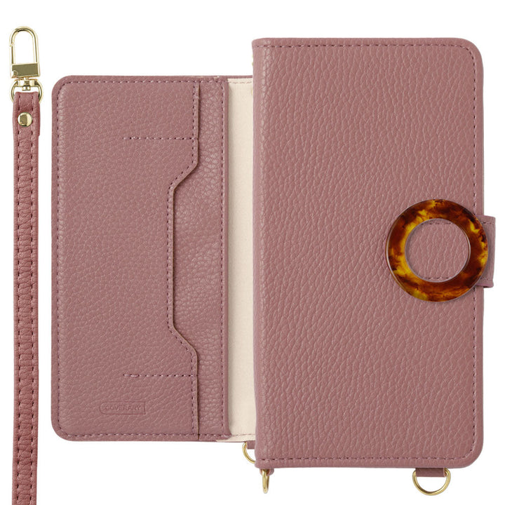 Étui portefeuille avec fonction support, anneau en marbre en cuir végan, bandoulière (avec ceinture) pour la série iPhone