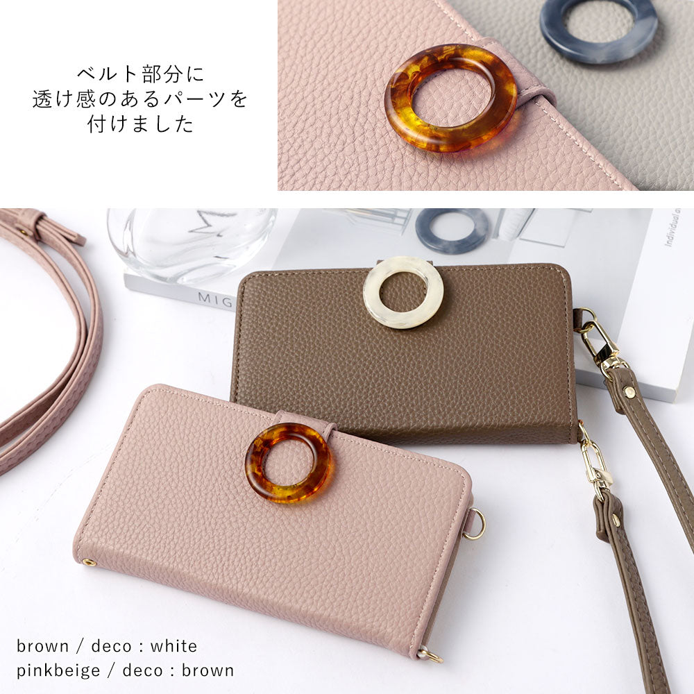 Étui portefeuille avec fonction support, anneau en marbre en cuir végan, bandoulière (avec ceinture) pour la série iPhone