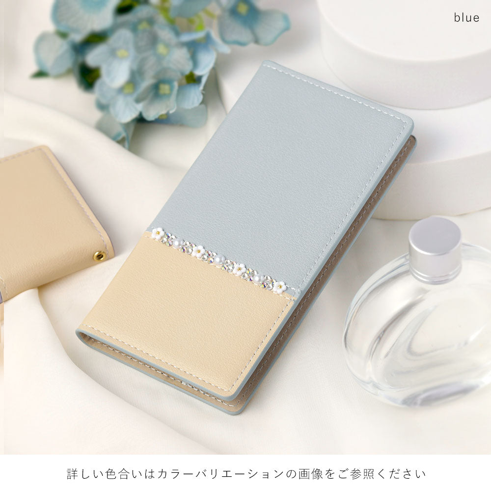 Étui portefeuille à rabat avec fonction support, cuir végan bicolore délavé, ligne florale, pour la série iPhone