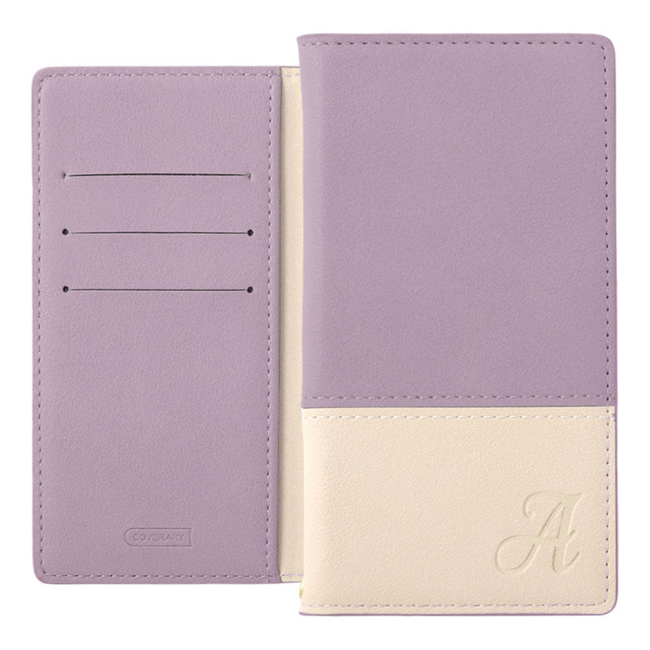 ヴィーガンレザー 表くすみバイカラー スタンド機能 イニシャル 手帳型ケース