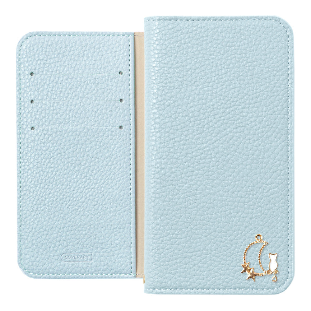 Cuir végan texturé Aspect cuir simple Décoration Moon Cat Fonction support Étui portefeuille