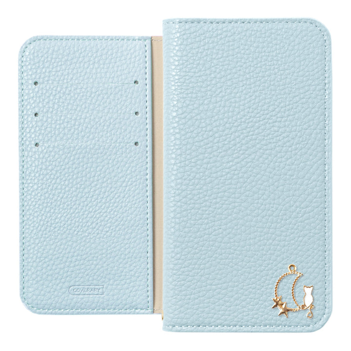 Cuir végan texturé Aspect cuir simple Décoration Moon Cat Fonction support Étui portefeuille