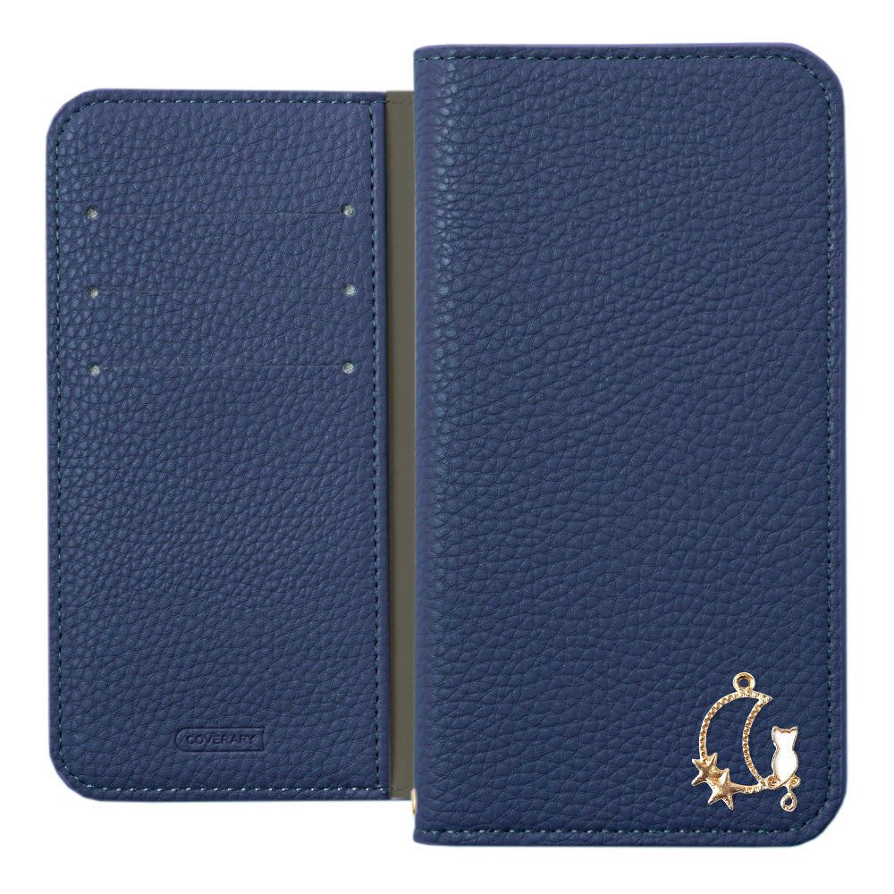 Cuir végan texturé Aspect cuir simple Décoration Moon Cat Fonction support Étui portefeuille