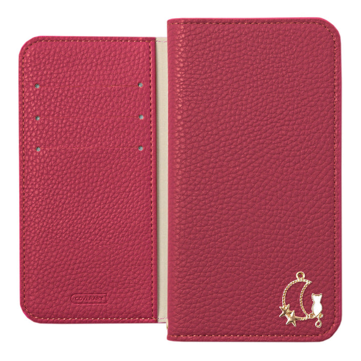 Vegan leather textured simple leather-style Moon Cat Deco stand function folio case for Google Pixel series