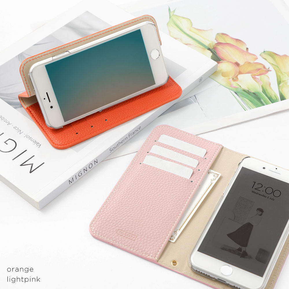 Étui portefeuille à fonction support avec décoration cœur chat en cuir synthétique végan texturé simple pour série iPhone