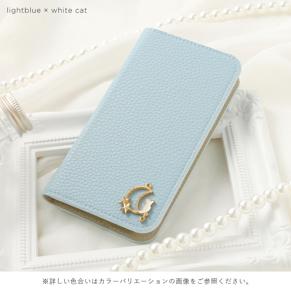 Cuir végan texturé Aspect cuir simple Décoration Moon Cat Fonction support Étui portefeuille