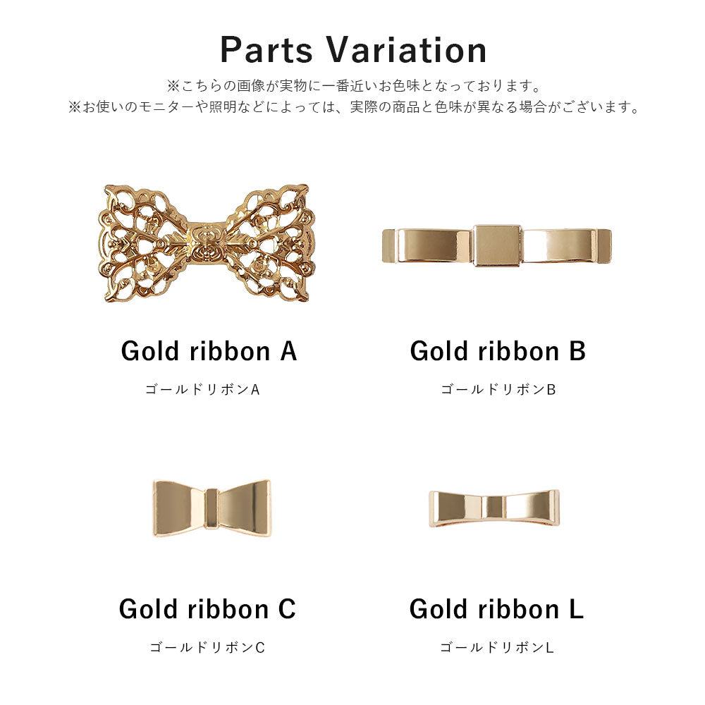 Vegan Leather Heart Quilting Gold Ribbon Decor Flip Case with Mirror for Xperia Series