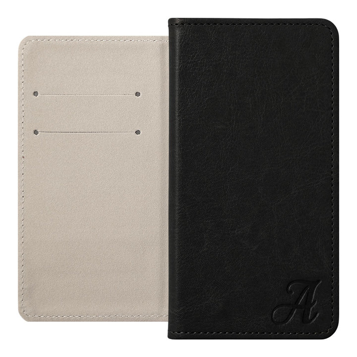 Vegan Leather Simple Initial Wallet Case for Xperia Series