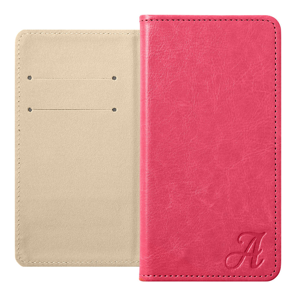 Vegan Leather Simple Initial Wallet Case for Xperia Series