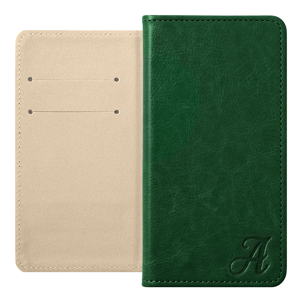 Vegan Leather Simple Initial Wallet Case for Xperia Series