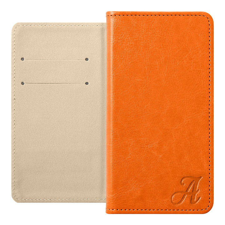 Vegan Leather Simple Initial Wallet Case for Xperia Series